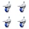 Service Caster 3 Inch Blue Polyurethane Swivel 1/2 Inch Stem Caster Set with Total Lock Brake SCC-TSTTL20S314-PPUB-BLUE-121315-4 - alternate 1